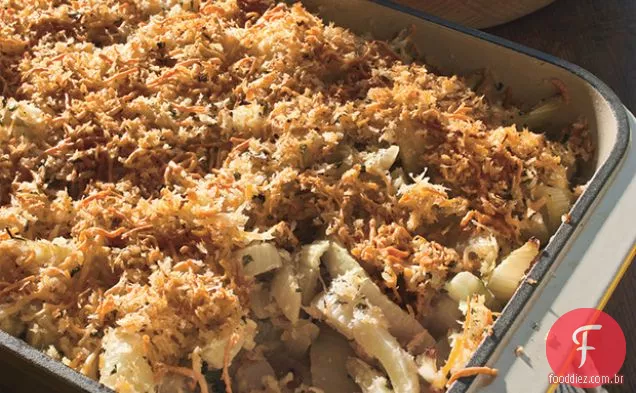 Gratinado de erva-doce com Pecorino e limão