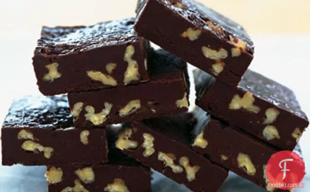 Chocolate agridoce e Fudge de noz