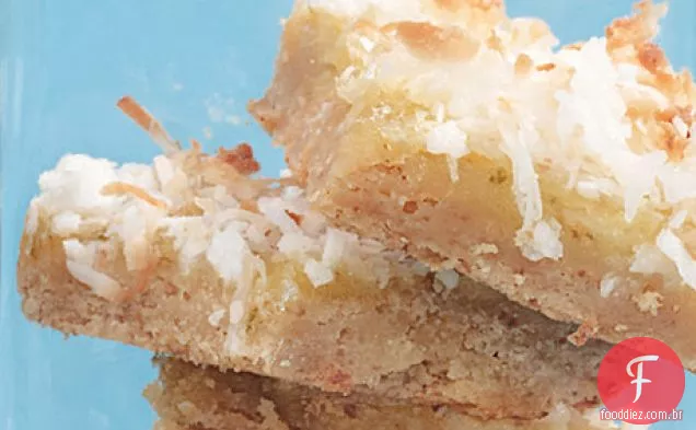Barras de Coco-Limão Com crosta de shortbread de avelã