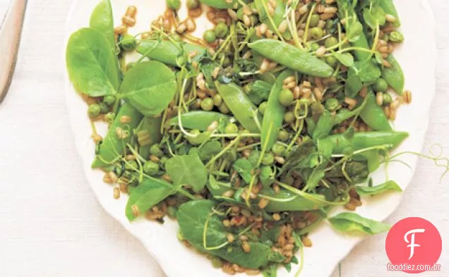 Três ervilhas com cevada, Chile e alho verde
