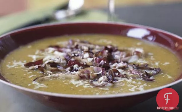 Sopa de abóbora com Radicchio queimado