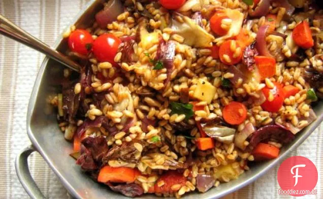 Salada Farro Quente Com Legumes Assados E Fontina