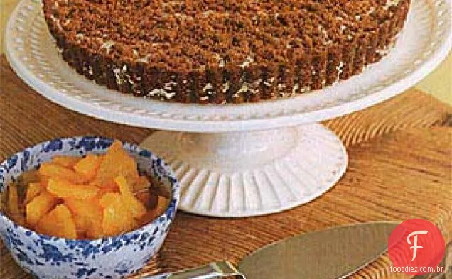 Torta de Sorvete Gingersnap Crumble com molho de abacaxi robusto