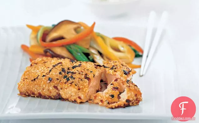 Salmão Com Crosta De Sésamo