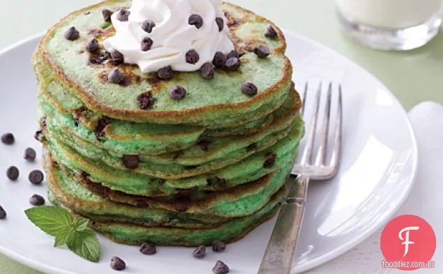 Mint Chocolate Chip Pancakes