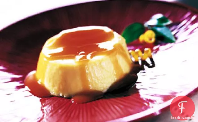 Flans com Marsala e molho de caramelo
