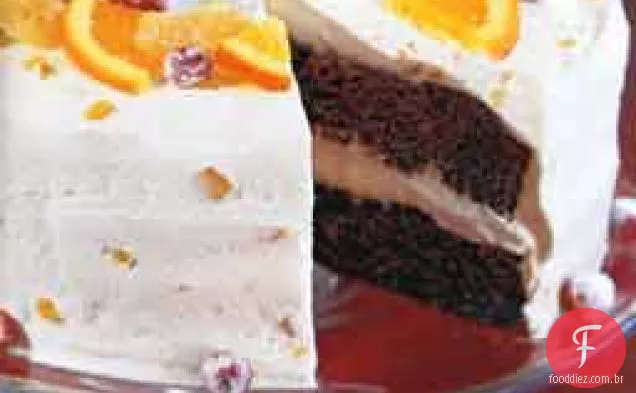 Bolo de gengibre com cobertura de gengibre cristalizada