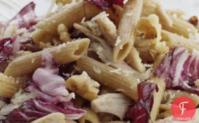 Penne Com Frango Assado E Receita De Radicchio