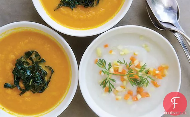 Sopa de cenoura marfim com um dado Fino De Cenoura Laranja