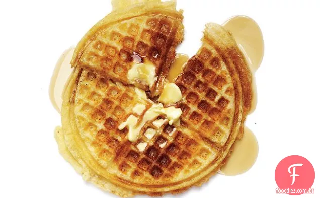 Waffles De Manteiga Castanha Com Fermento