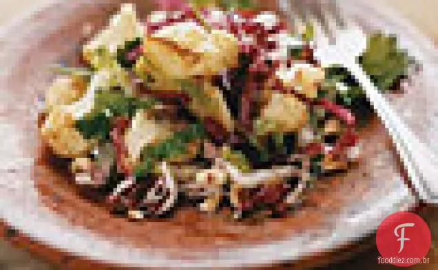 Couve-flor assada e salada Radicchio