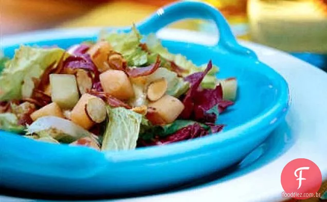 Salada Escarole com melões e Prosciutto crocante
