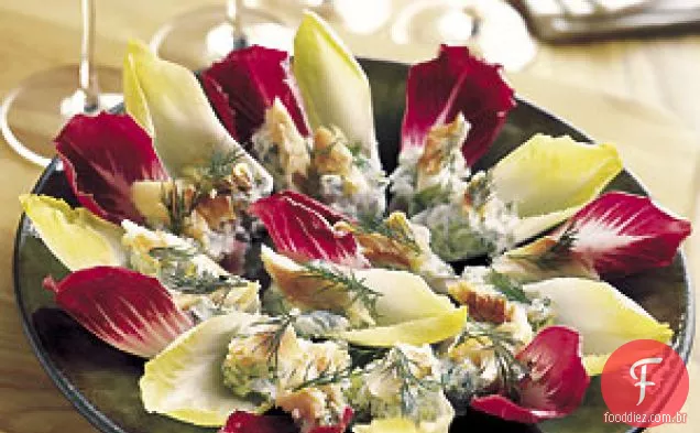 Endive com truta defumada e queijo creme Herbed