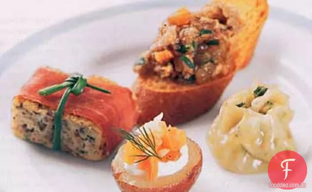 Bolinhos de camarão e espinafre com molho asiático