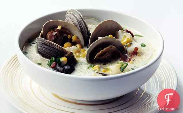 Amêijoa e sopa de milho