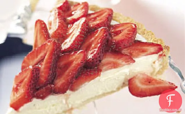 Torta de Mousse de morango e Chocolate branco