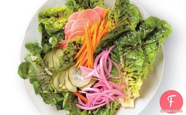 Salada de legumes em conserva com vinagrete Nori