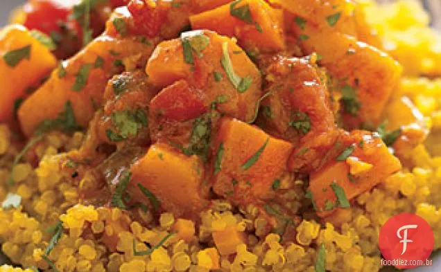 Quinoa com abobrinha marroquina e guisado de cenoura