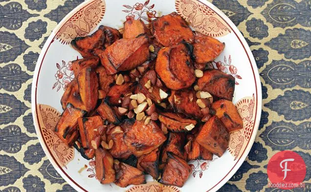 Batatas doces com Bourbon e bordo