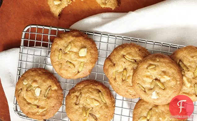 Biscoitos de chocolate branco e cera