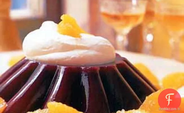 Geléia de laranja de sangue com chantilly cristalizado