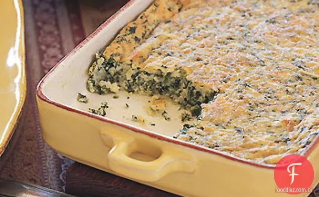 Semolina e gratinado de espinafre