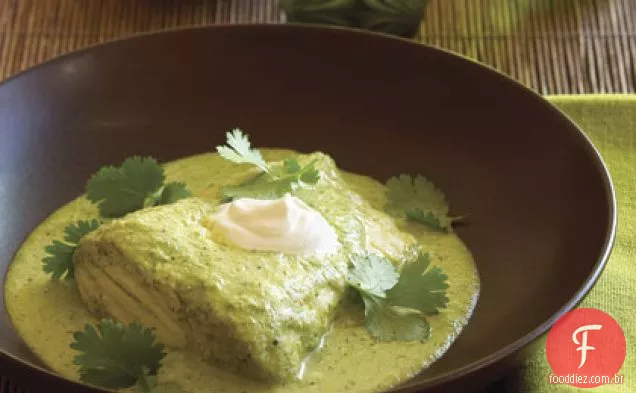 Alabote assado em Salsa verde fresca