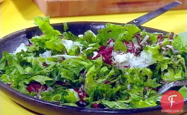 Verdes picantes com molho balsâmico quente