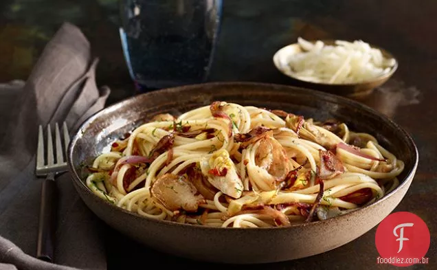 Alcachofra de Jerusalém e alcachofra coração Linguine