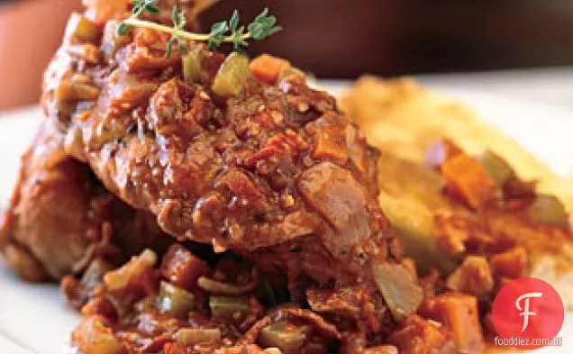 Coelho étouffée com grãos de queijo Assados