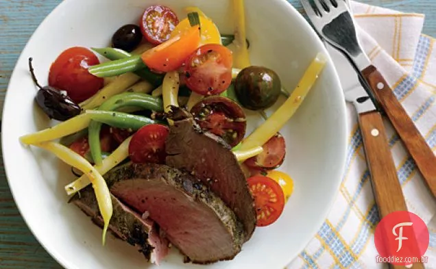 Carne alimentada com capim com ervas