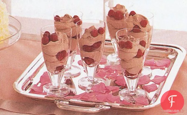 Mousse de Chocolate com framboesas