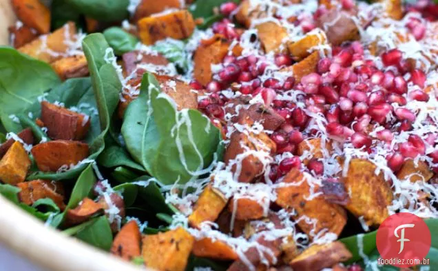 Bacon Batata Doce Espinafre Salada