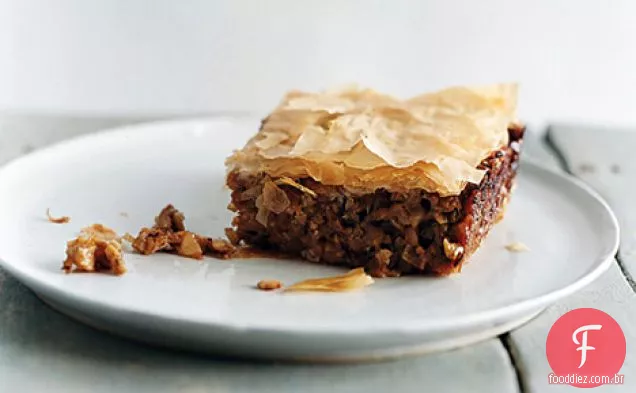 Torta de berinjela e noz Phyllo