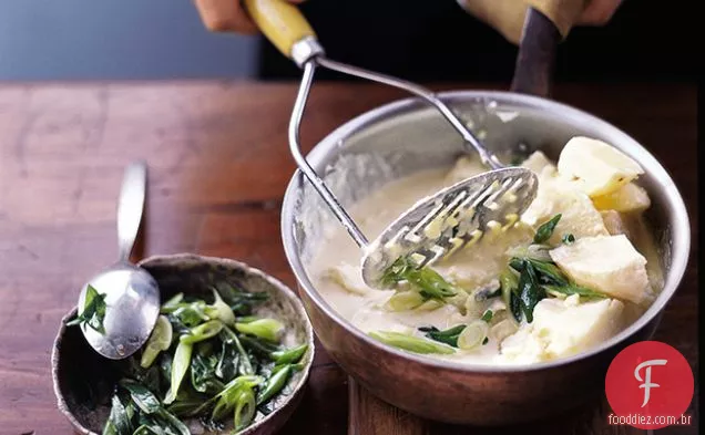 Wasabi e cebola verde purê de batatas