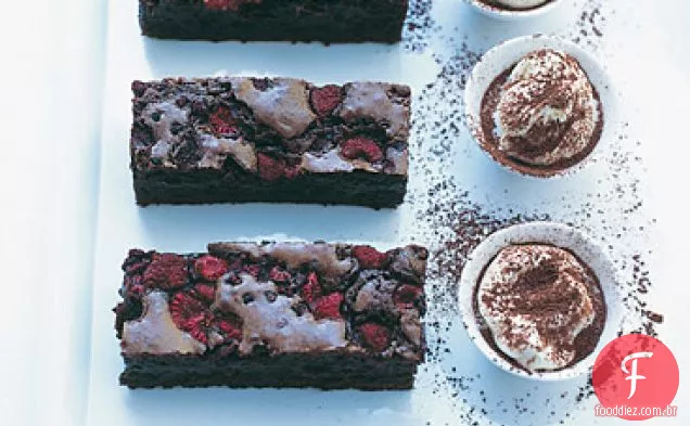Brownies De Chocolate Com Pontas De Framboesa