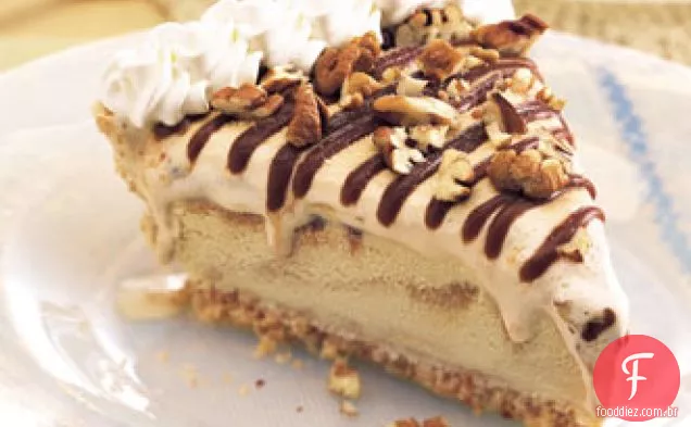 Torta de sorvete Dulce De Leche com molho Mocha Fudge