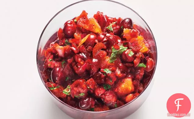 Cranberry-Laranja Saboreie com hortelã