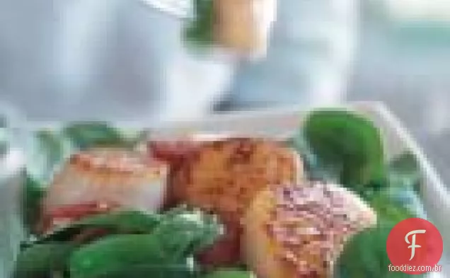 Salada De Espinafre Quente Com Vieiras