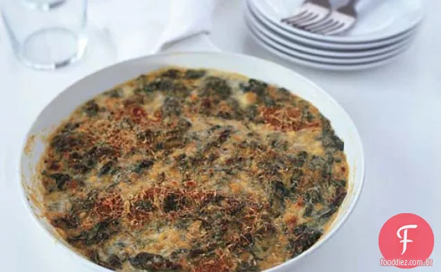 Espinafre cremoso com Gouda defumado gratinado