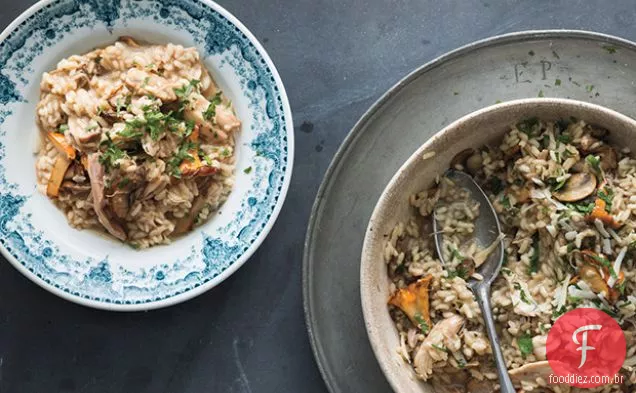 Risoto de peru e cogumelo