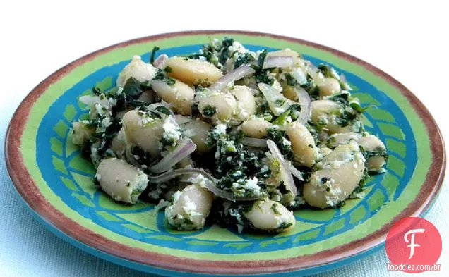 Salada De Alho, Feijão Branco E Espinafre