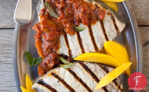 Mango BBQ'D-Peixe-Espada grelhado