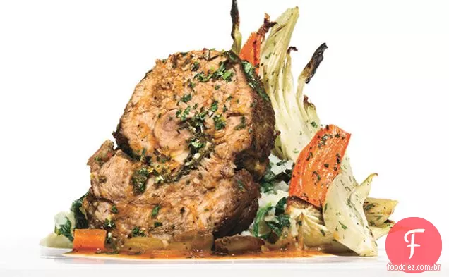 Ombro de vitela refogado com Gremolata e tomate-Salada De Azeitona