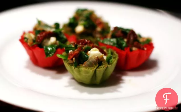 Salada De Espinafre Grego Em Mini Phyllo Cupgreek Salada De Espinafre Em Mi