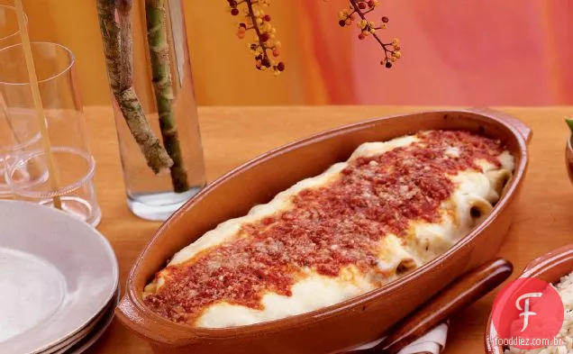 Cannelloni de espinafre com Bacon e nozes