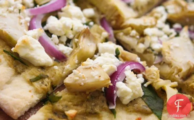 Espinafre Alcachofra Pão Achatado Pizza
