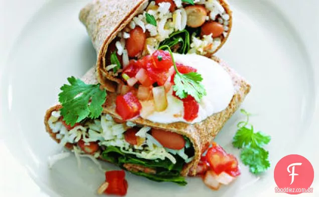 Burritos de feijão vermelho e espinafre