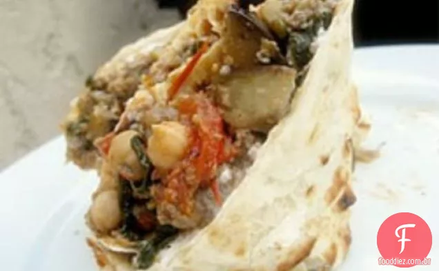 Carne Lite: Berinjela Cordeiro Lavash Wraps