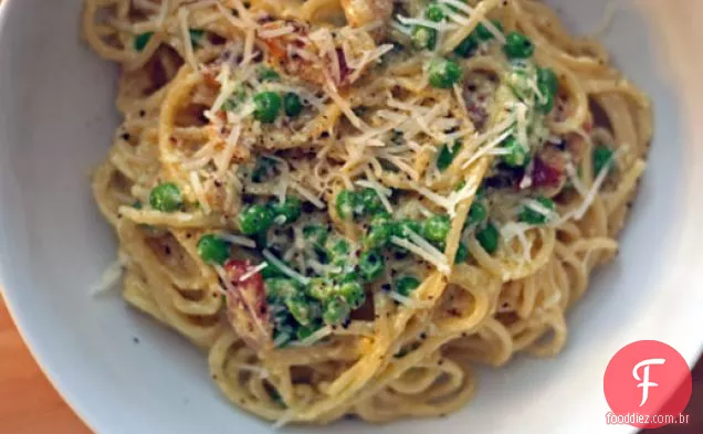 Jantar esta noite: macarrão Carbonara com ricota